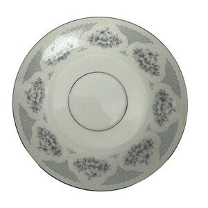 Silverie Sapphire Fine China Saucer Pink/Blue Flowers Platinum Trim Discontinued